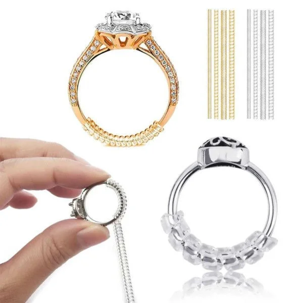Cuttable Ring Adjusters - Reduce Ring Size 8-pack Transparent