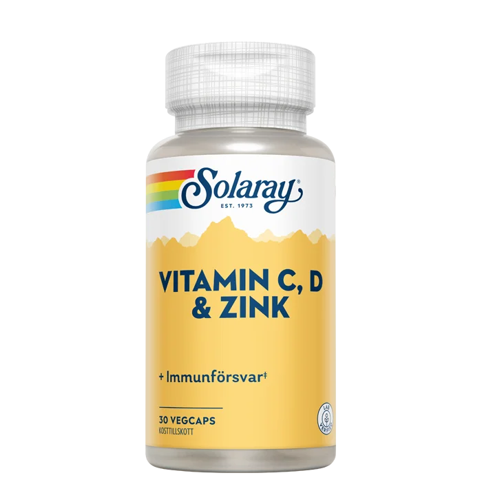 Solaray Vitamin C D Zink 30 kapsler