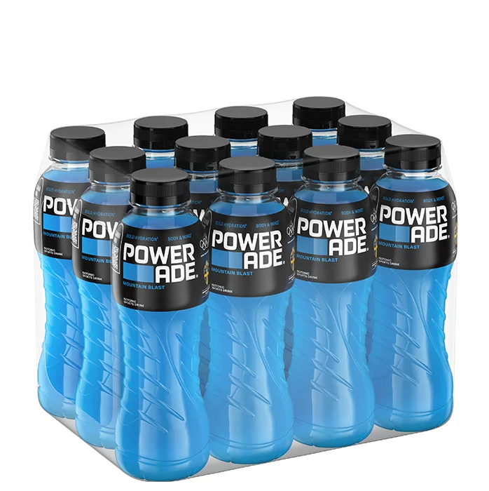 12 x Powerade 50 cl, Mountain Blast, Kort datum