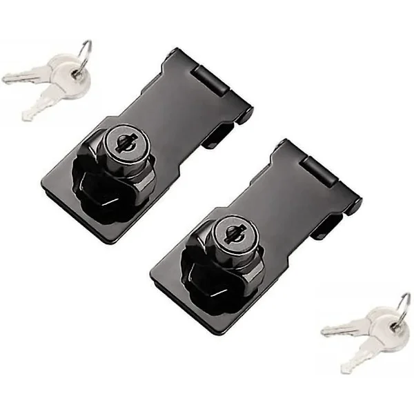 2-pack Key Padlock with Twist Knob, Lockable Padlock for Small Doors, Cabinets and More, Stainless Steel, Padlock Lock Fitting Security Lock Door