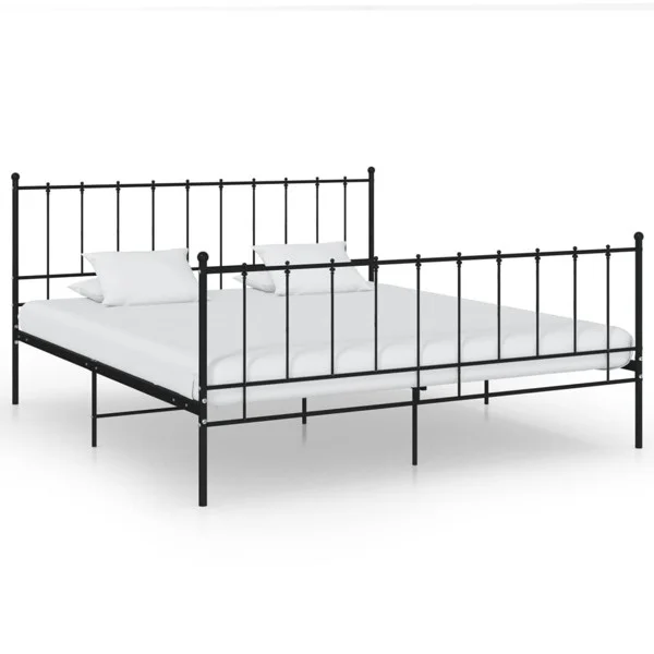 vidaXL Sängram svart metall 180x200 cm