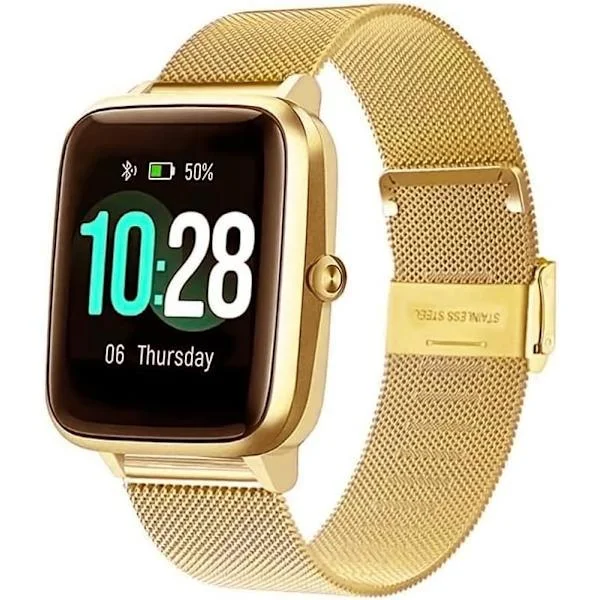 Mesh Vævet Metal Urrem Til Mænd Kvinder Universal Smart Urrem Til Seiko Ure 18mm Guld