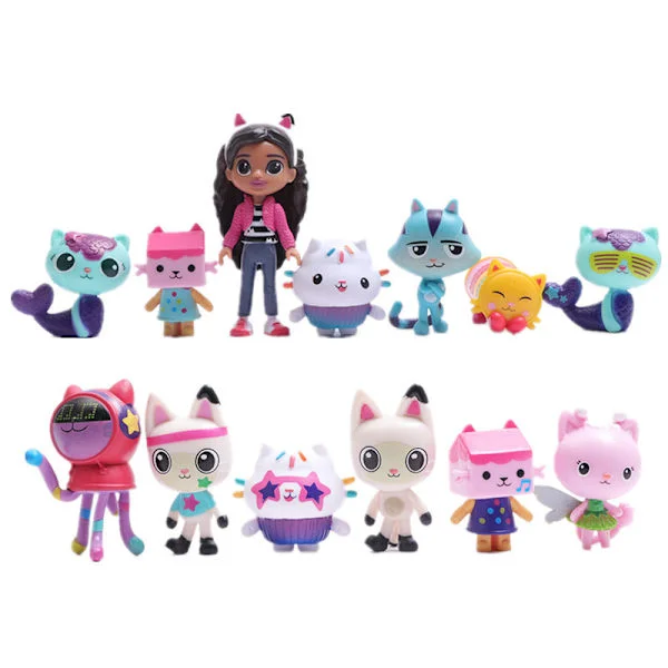 13 stk Gabby's Dollhouse Figurmodell Leker Dukker Kakedekorasjon Barnegave (1. gen)