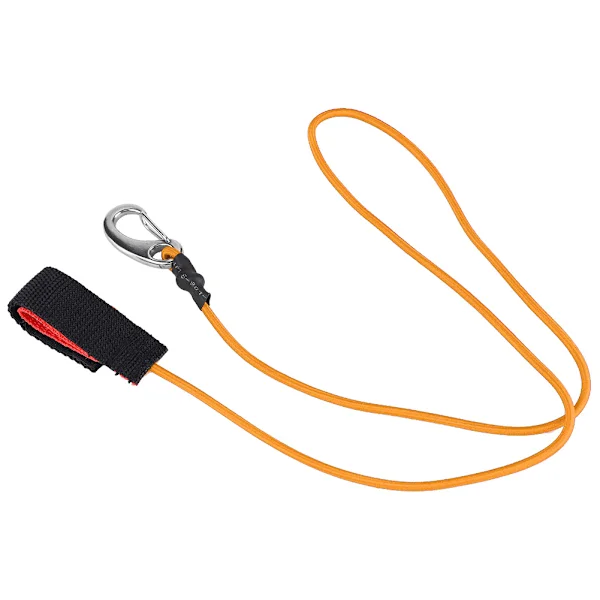 Elastisk snor for båt, kajakk, padleåre, sikkerhetsline med karabinkrok for padling, oransje
