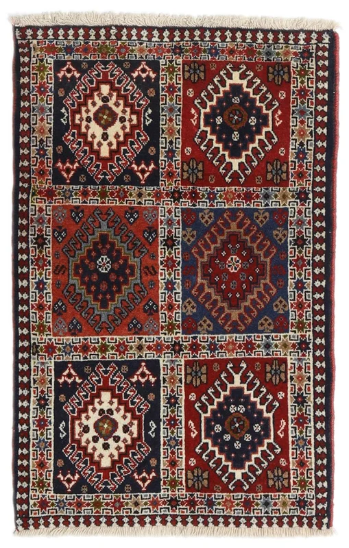 Oriental Yalameh Rug 65X101 Dark Pink/Brown (Wool, )