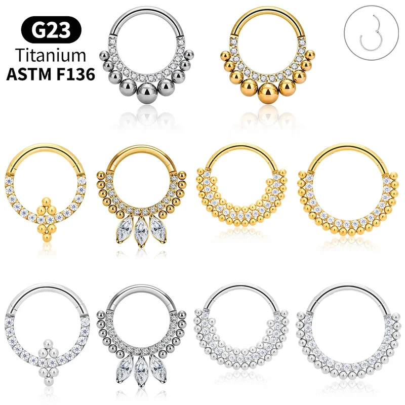 AliExpress - Ensemble de bijoux de corps en titane : Anneau clicker, Piercing de septum, Piercing hélix, Piercing tragus, Piercing cartilage, Piercing