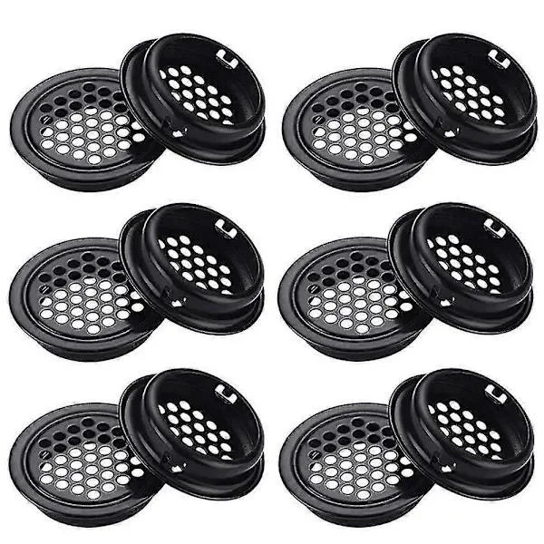 /EA/Runt Ventilationsgaller Skåpsventilationshål Galler 35mm 30-pack Svart För Badrumsskåp Garderob