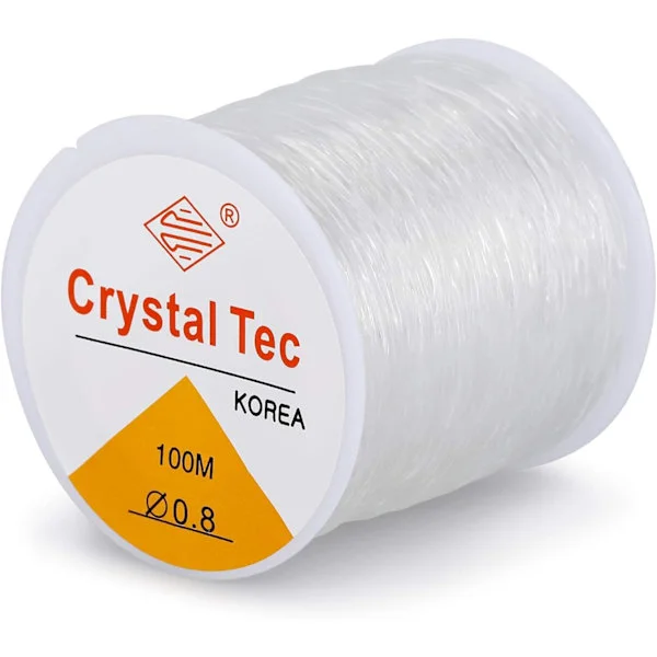 Kristallsträng Stretch Line - 100m Elastisk Sträng Pärlsnöre för Armband, Elastisk Pärlad Sträng, Lätt Genom Pärlad Smycken