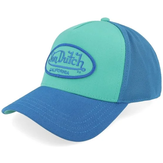 Von Dutch - Blau trucker Cap - Oval Patch Blue/Turquoise Trucker - One Size Mesh Baumwolle Blau Türkis