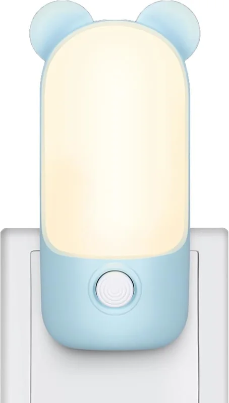 Children's Night Light, LED Plug-in Room Decoration, Kids Night Light with 2 Modes for Stairs/Kitchen (Blue)