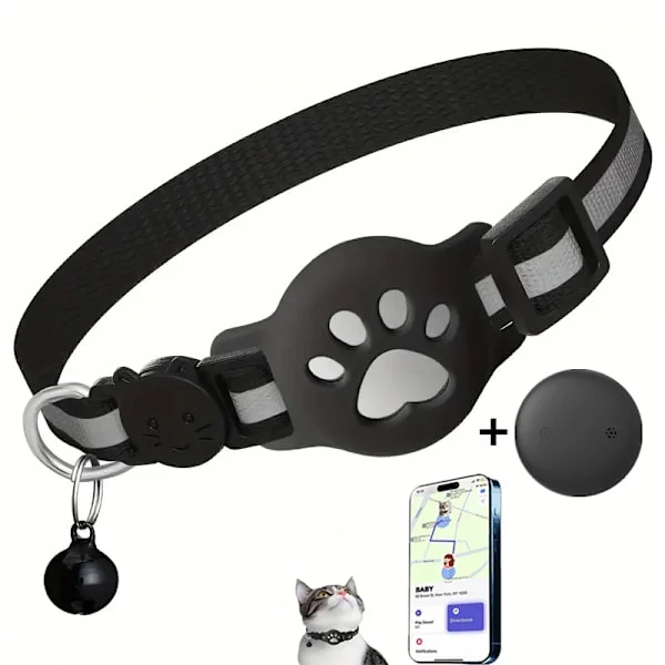Pet Tracker, GPS Collar compatible with iOS, Apple Find My Tracker, Pet Tracker for Cat Tracker and Dog, Waterproof & Reflective