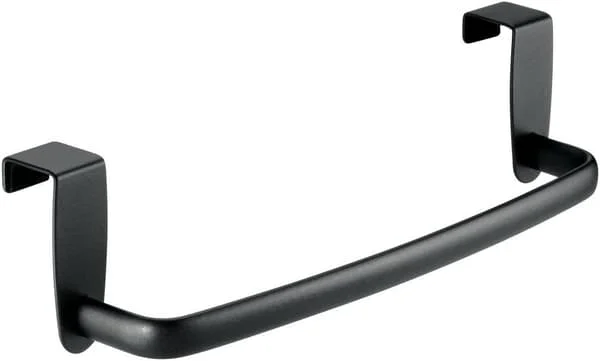 Håndklestang, håndkleholder, over-dør håndklestang, metall, matt svart, liten