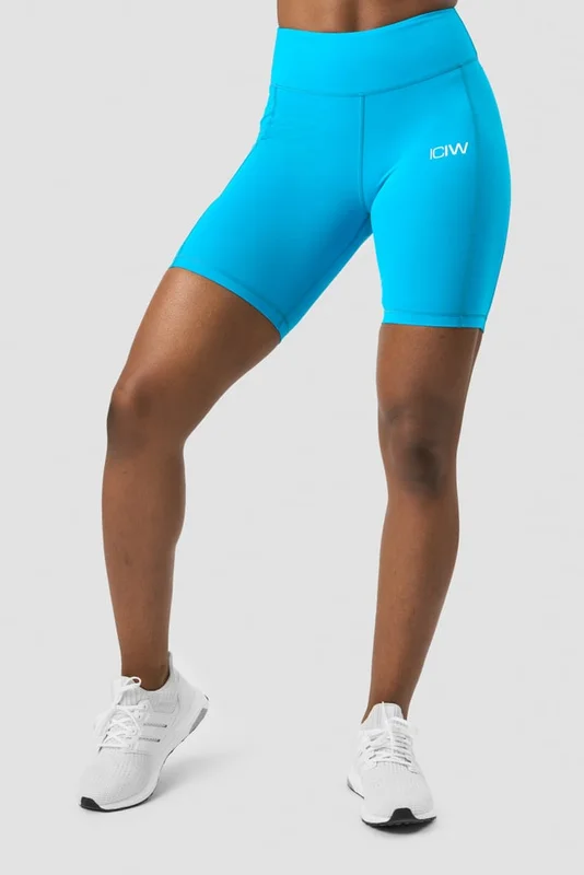 ICANIWILL - Scrunch V-shape pocket biker shorts Blue - Shortsit - Naiset - Treenivaatteet ICIW:ltä