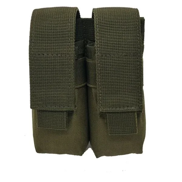 Taktisk Dobbel 9mm Magasinveske Lommelyktholder EDC Midjeveske Jaktutstyr Militær Airsoft Ammunisjonsmagasin Hylster OD