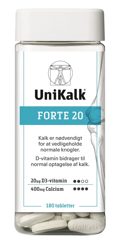 Spar 20% • Køb 2, Unikalk Forte 20, Helse & Madvarer, Mineraler, Kalk