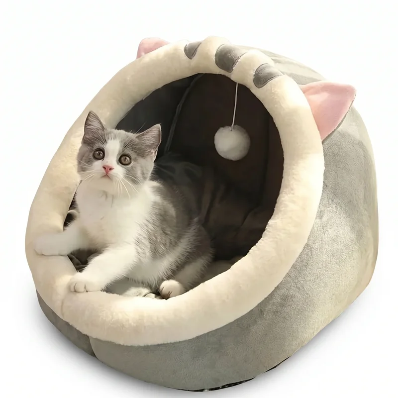 AliExpress - Niedliches und weiches Katzenhaus, super warmes Katzenbett für tiefen Schlaf, Katzenbett, Haustierzelt, gemütliche Höhlenhöhle, kleine 