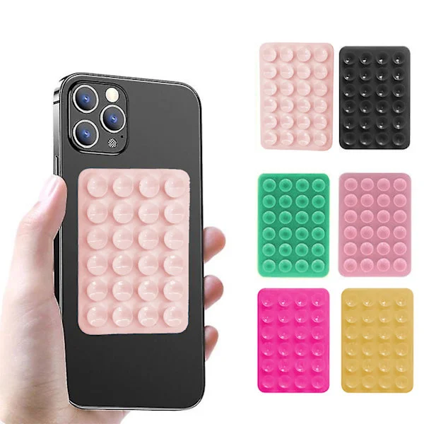 6 st Silikon Sugtelefonfodral Limfäste, Kompatibel med Iphone & Android Mobiltelefonfodral, Handsfree Mobiltillbehör Hållare Fidget Toy