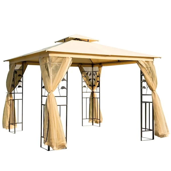Luksus Pavillon 3X3 M Havepavillon Partytelt Telt Havetelt Pagode Beige