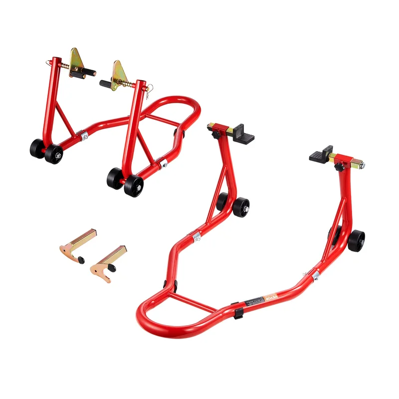 AliExpress - SucceBuy Motorcycle Stand Lift 850lbs Voor Achter Combo Stand Lift Voorwiel Dual-Vork Stand Achter U + L Vork Achterbrug Spool Stand
