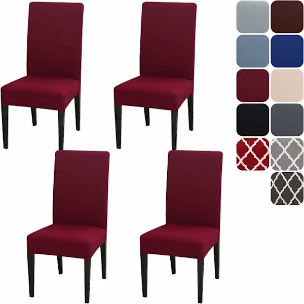 Stretch Chair Covers Set of 4, Universal Removable Washable Modern Durable Dining Chair Protector Covers for Home Hotel Restaurant Party Banquet 