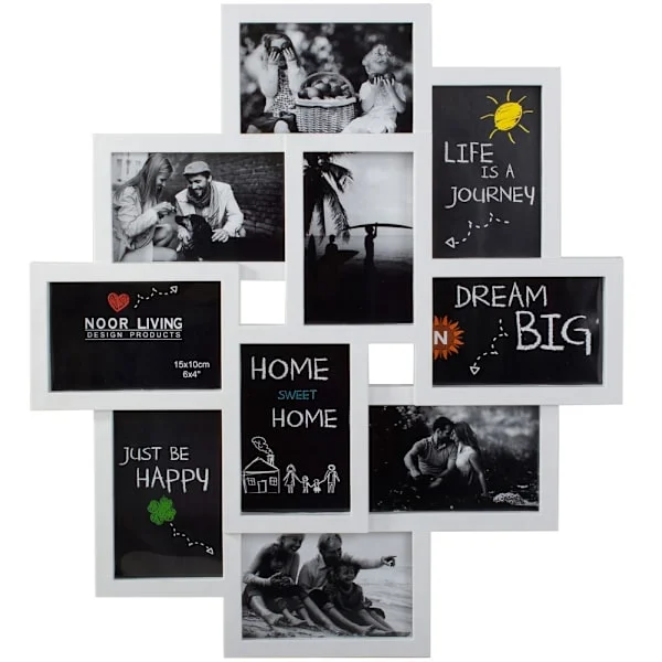 Collageramme / Bilderamme - 10 bilder Hvit