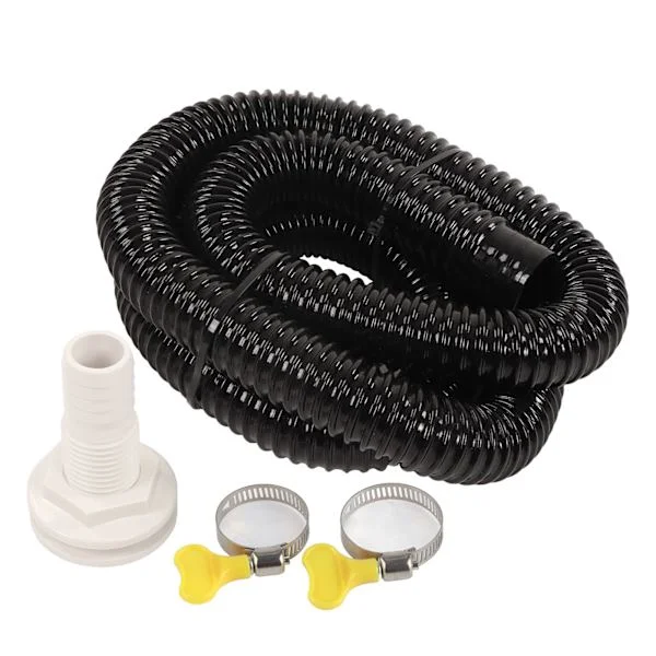 Länspump Slang VVS-kit 1-1/8 tum Dia 6.6 fot Lång PVC-slang 2 Klämmor Genomskrovsbeslag för Båt