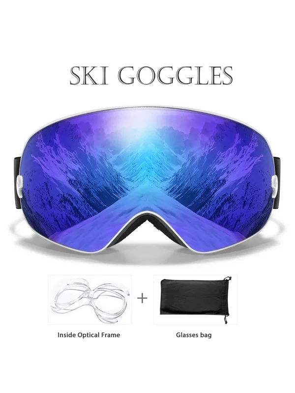 AliExpress - Winter Outdoor SKI Brille Männer und Frauen Teenager, kostenloser optischer Rahmen und Tasche, UV400 Antibeschlag-Snowboardbrille, 