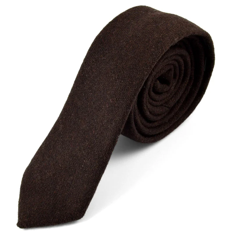 Raw Handmade Brown Tie for Men - Skinny ties