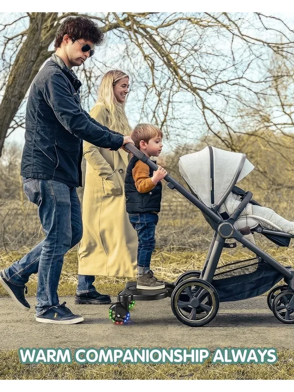 AliExpress - Universele Buggy Board met Zitje, Stapplank Adapter voor Kinderwagens, Buiten Kiddy Boards met 2 LED Verlichte Wielen, Draagvermogen tot 
