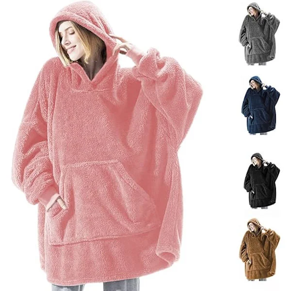 Hoodie-tæppe, Oversized Sherpa-hoodie, Bærbar Hoodie-trøjetæppe, Superblødt varmt og behageligt tæppe-hoodie, One Size passer til alle voksne