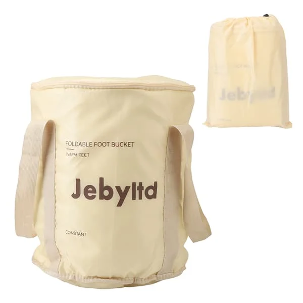 Foldable Foot Soaking Bath Bag, Portable Waterproof Insulated Foot Bath for Home Pedicure Basin with Lid, Champagne