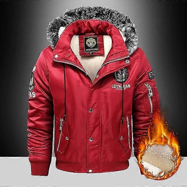 2023 Vinter Utomhus Varm Casual Dunjacka Parkas Kappa Oversize Plus Sammet Tjock Märke Håll Herr Svart Röd Vadderad Oversized Jacka