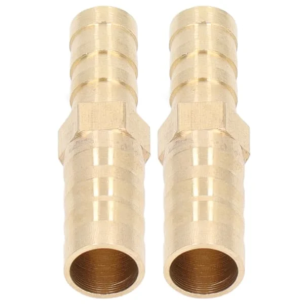 2 Messing Slangekoblinger Pigget Reduksjon Hex Barb Kobling 10mm 3/8 Tommer til 8mm 5/16 Tommer