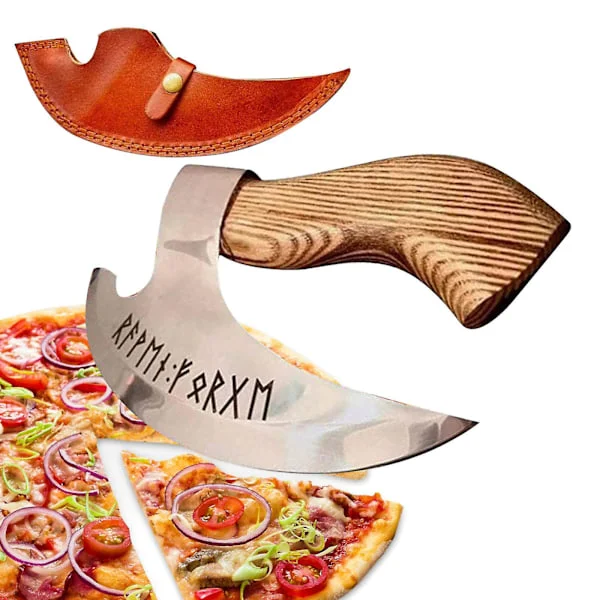 50% alennus - Vintage Houten Kahva Pizza Kirves Kaiverrettu Riimut Viking Pizza Kirves Viking Kirves