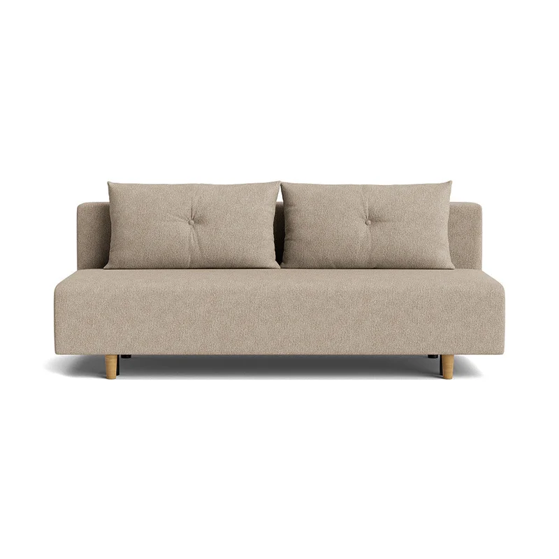 Houston 2 Personers Sovesofa med Opbevaring, Aragon Grå/Beige, 200x87x85cm - Elegant Design & Sovefunktion 133x200cm - Perfekt til Moderne Hjem