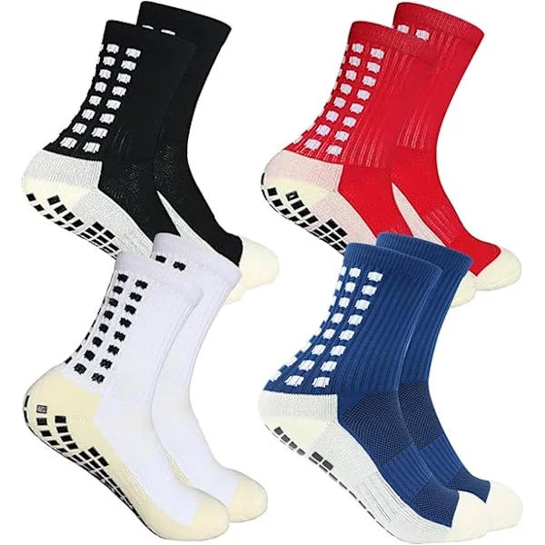 [LCS] 4-pack Football Grip Socks Engineered Performance & Comfort - Anti-Slip Socks for Football Unisex