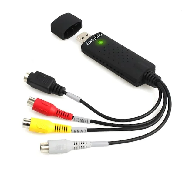 1 sæt USB 2.0 VHS til DVD-konverter Audio Video Capture Device Kit RCA-kabel til Windows 10-system - JV db