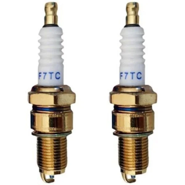 Tennplugg, metallisk tennplugg, elektrodetennplugg, motortennplugg, gressklipper-tennplugg, F7TC tennplugg (2 stk)(LGL)
