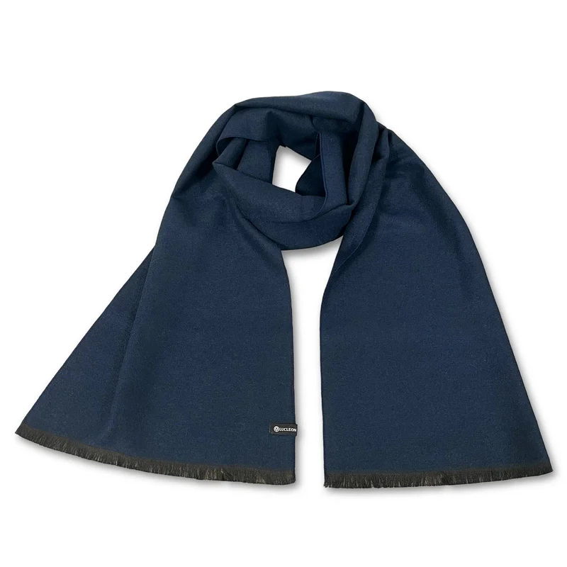 Metro | Navy Blended Fabric Solid Dress Scarf for Men - Winter Scarves