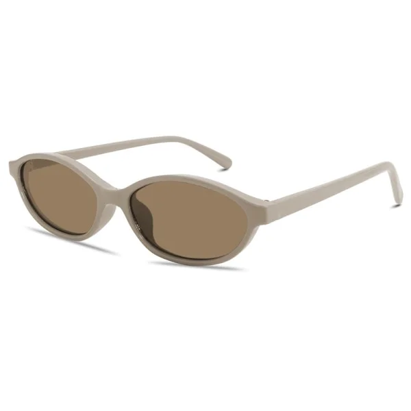 Ovale solbriller for kvinner, Chic Cat Eye, lett smale nyanser, trendy UV-beskyttelse solbriller