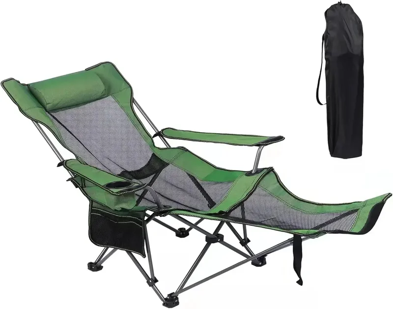 AliExpress - Chaise longue de Camping, chaise de Camping inclinable Portable, chaise de Camping pliante avec repose-pieds, appui-tête et sac de 