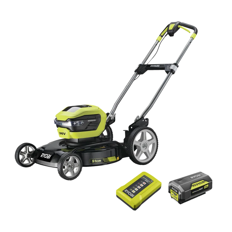 Ryobi MAX POWER RY36LMMX51A-140 Gräsklippare med batteri och laddare, Trädgårdsmaskiner