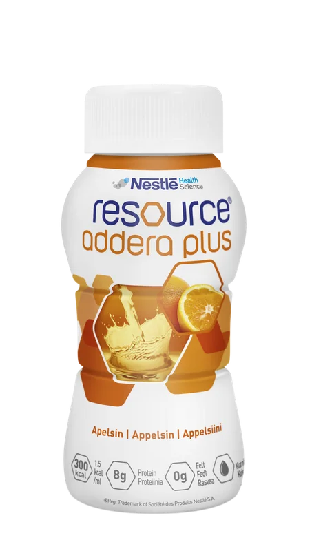 Resource addera plus næringsdrikk appelsin 4x200ml
