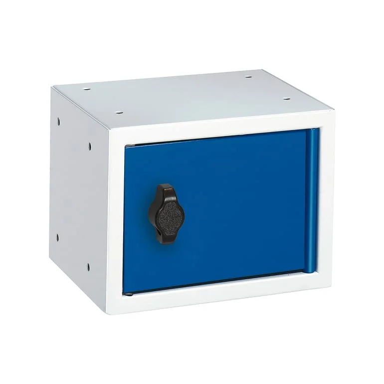 Verdiskap, blå dør, 150x200x150 mm, hasp for hengelås