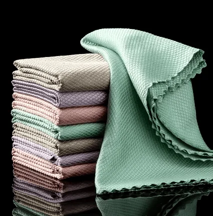 10 stk. mikrofiber glasrengøringsklud fnugfri til vinduer bil køkken spejl ingen striber genanvendelig fiskeskæl klud polering