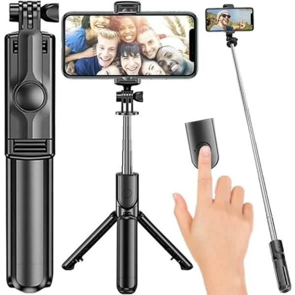 Selfie-pinne - iPhone/Android - Bluetooth Svart