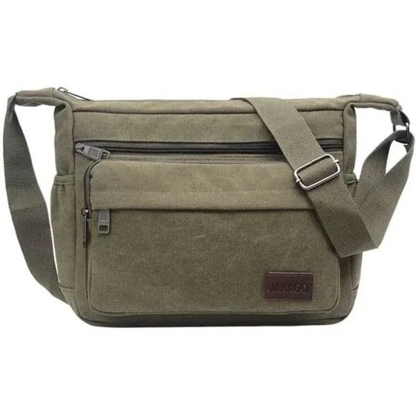 Waterproof Messenger Shoulder Bag 13 Inch Multi Canvas Crossbody Bag Compatible with Men Casual Lightweight Outdoor Fishing Bag Camping