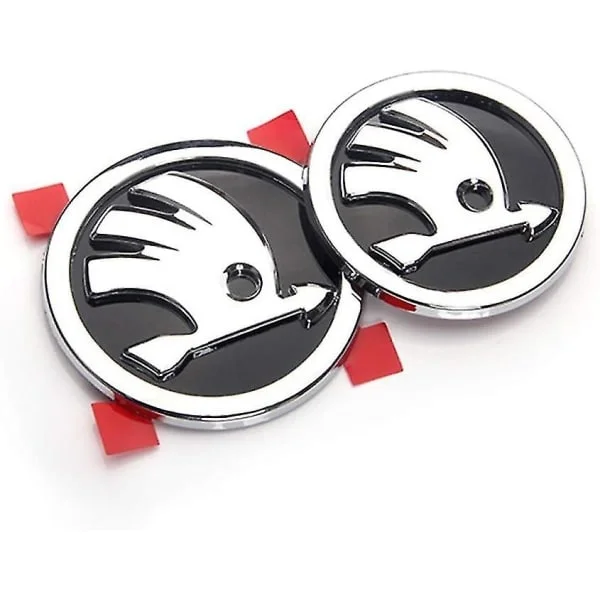 Bakre Fremre Bil Bak Emblem Merke Grill 3D Metalliske Dekaler, For Skoda, Bil Karosseri Dekorasjon Logo Styling 2 Stk