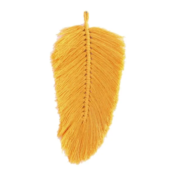 Makrame väggdekoration blad fjäder boho inredning bomullssnöre nordisk stil vävning leksak barnrum tofsar inredning hem