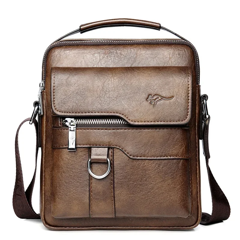 AliExpress - Kangourou-Sac à bandoulière en cuir pour homme, sac à main pour homme, sac à bandoulière Messenger, cadeau pour mari, marque de luxe, 